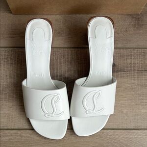 Christian Louboutin Elegant White Slide Sandals